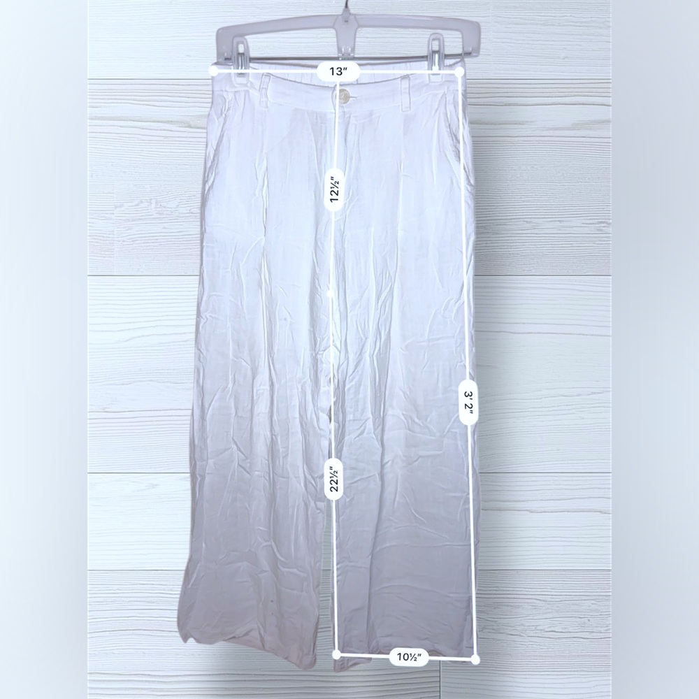 SOLAI Women’s Effortless Flowy Linen Boho Breezy Palazzo Pants - Picture 7 of 9
